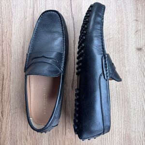 Men's Black Leather Loafers